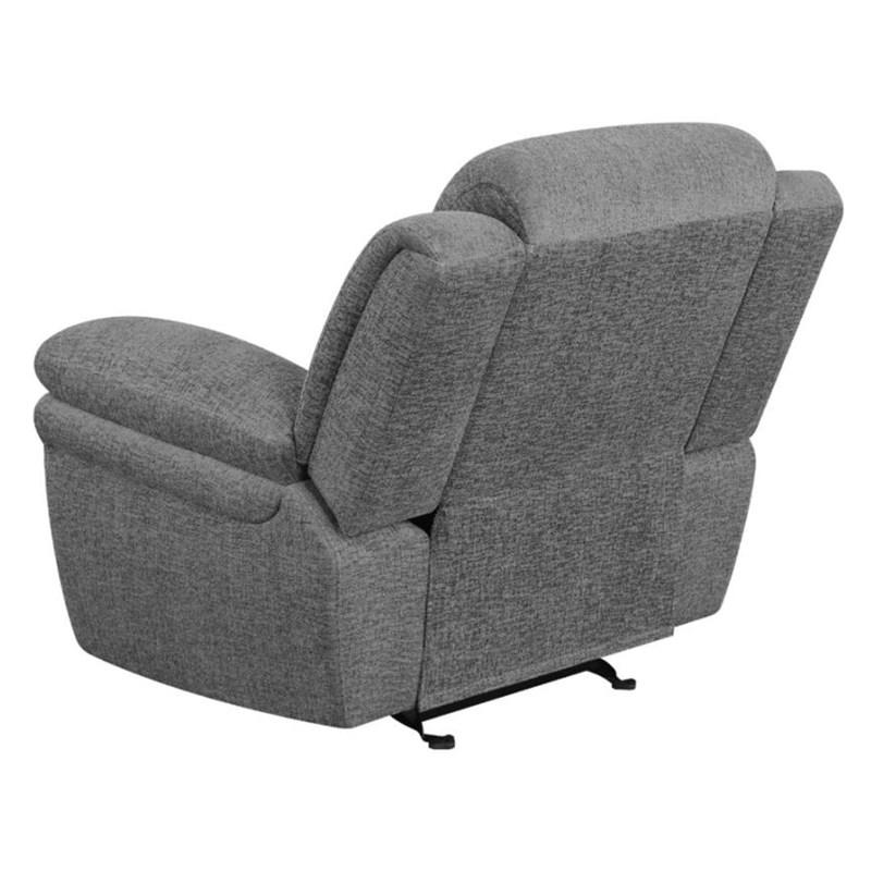 Large Picture of Coaster Furniture Bahrain 609543 Upholstered Glider Recliner - Charcoal