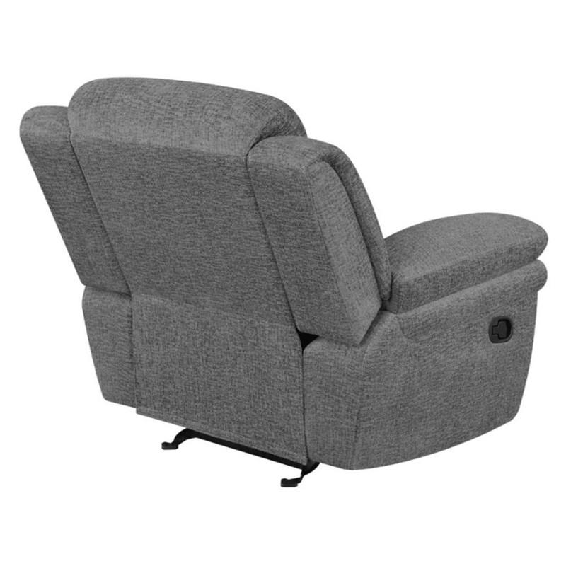 Large Picture of Coaster Furniture Bahrain 609543 Upholstered Glider Recliner - Charcoal