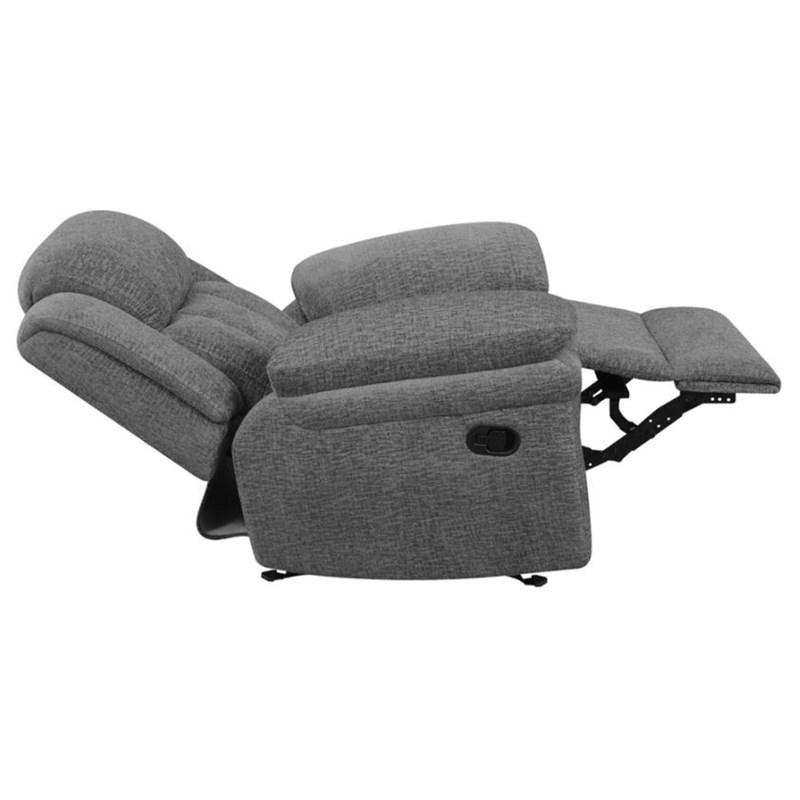 Large Picture of Coaster Furniture Bahrain 609543 Upholstered Glider Recliner - Charcoal