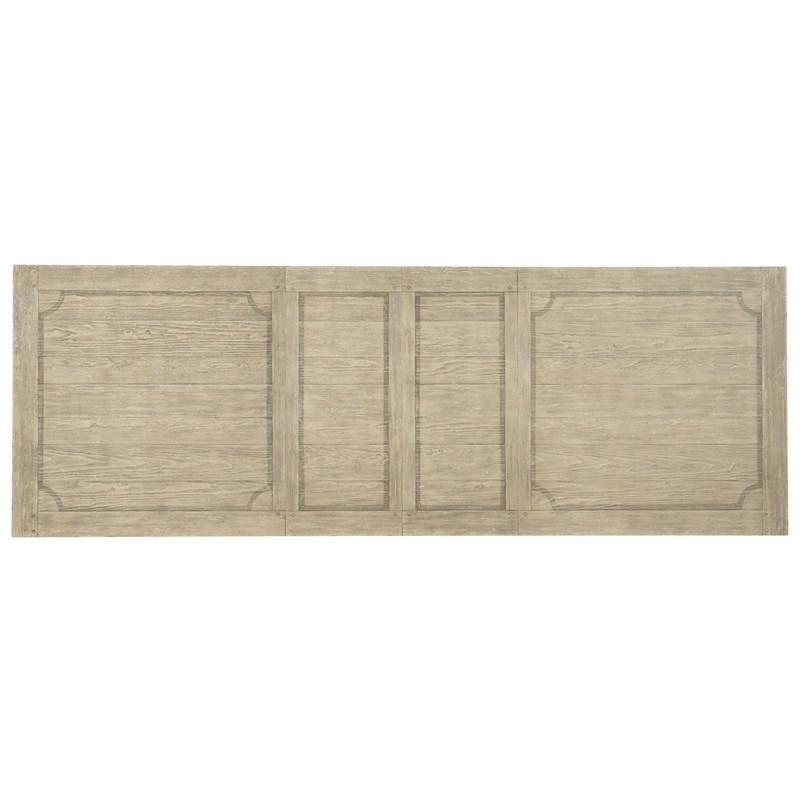 Large Picture of Hooker Furniture 5805-75200-80 Ciao Bella 84in Trestle Table with 2-18in Leaves-Flaky White/Black