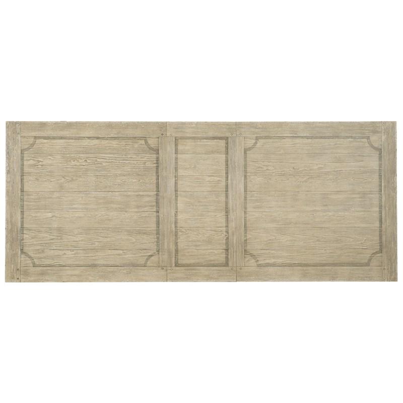 Large Picture of Hooker Furniture 5805-75200-80 Ciao Bella 84in Trestle Table with 2-18in Leaves-Flaky White/Black