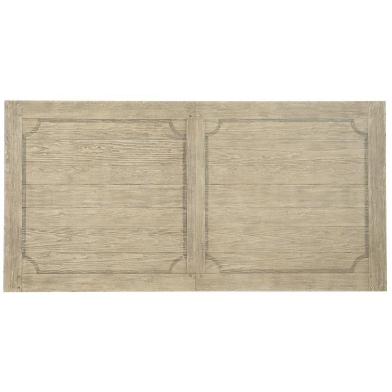 Large Picture of Hooker Furniture 5805-75200-80 Ciao Bella 84in Trestle Table with 2-18in Leaves-Flaky White/Black