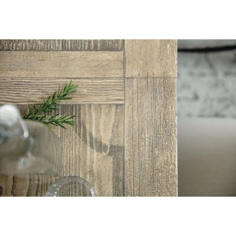 Large Picture of Hooker Furniture 5805-75200-80 Ciao Bella 84in Trestle Table with 2-18in Leaves-Flaky White/Black