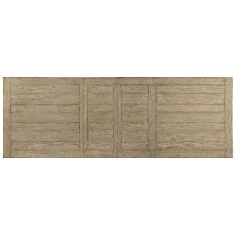 Large Picture of Hooker Furniture 5805-75200-85 Ciao Bella 84in Trestle Table with 2-18in Leaves-Natural/Gray