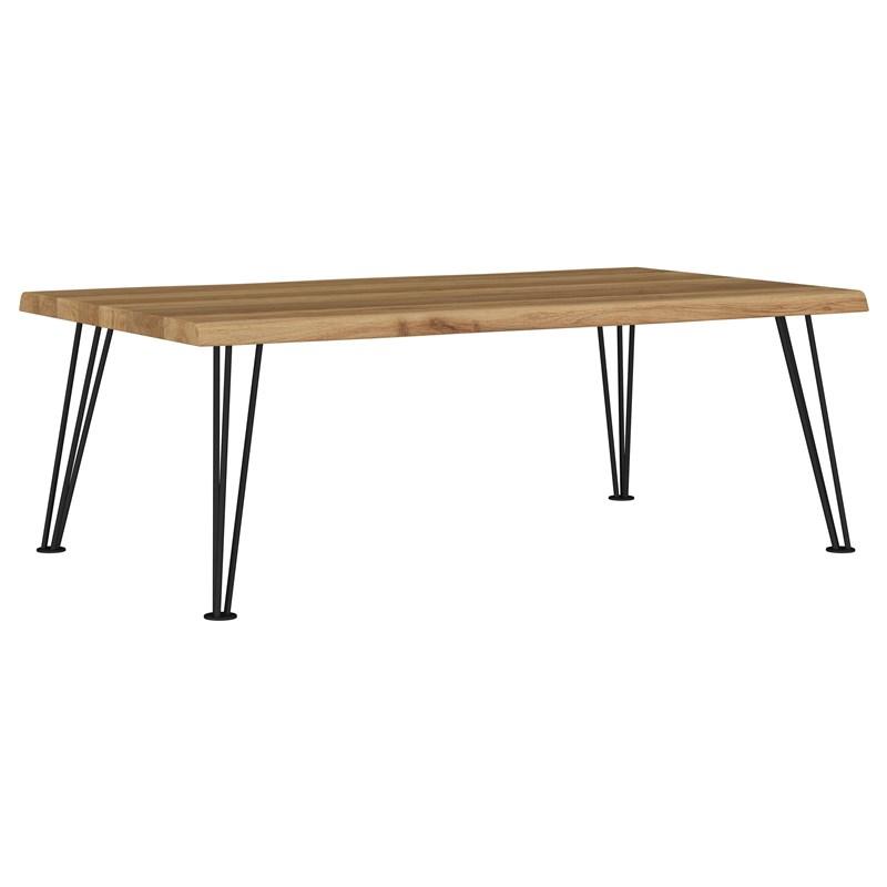 Large Picture of Coaster Furniture Zander 723498 Rectangular Wood Top Coffee Table - Natural Brown
