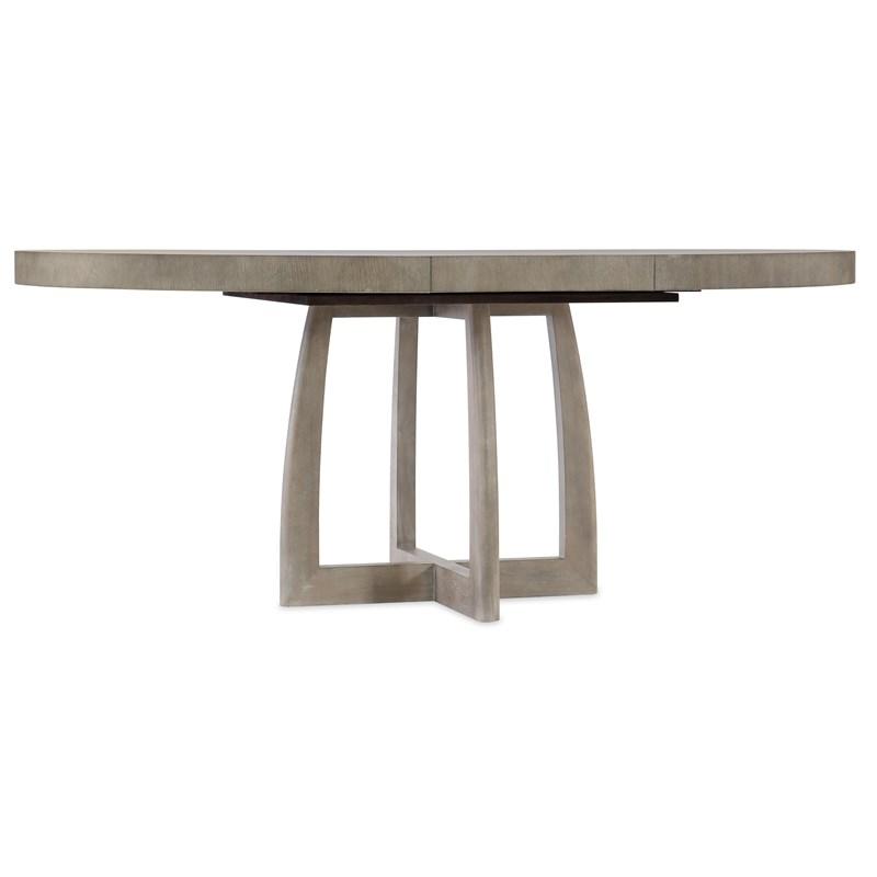 Large Picture of Hooker Furniture 6050-75203-GRY Affinity 48in Round Pedestal Dining Table with 1-18in Leaf