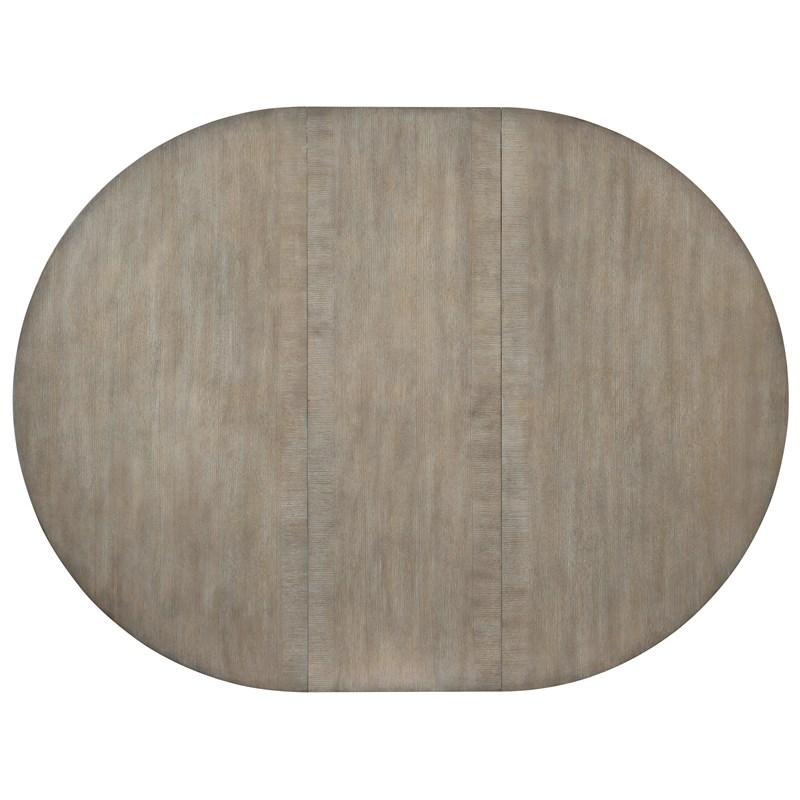 Large Picture of Hooker Furniture 6050-75203-GRY Affinity 48in Round Pedestal Dining Table with 1-18in Leaf