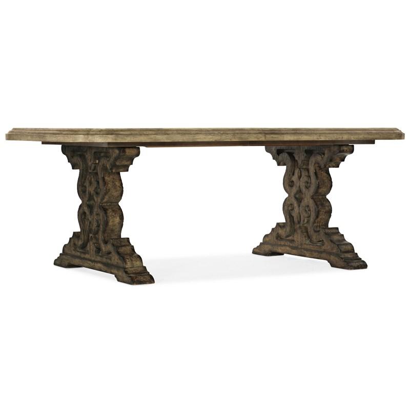 Hooker Furniture 6960-75200-81 La Grange Le Vieux 86in Double Pedestal Table with 2-18in Leaves