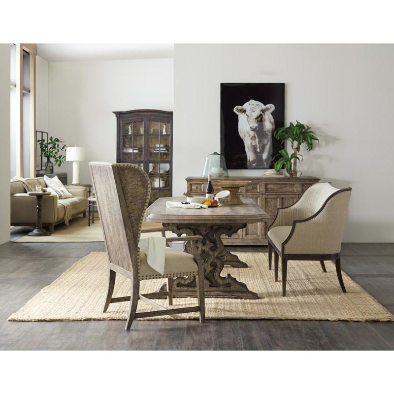 Large Picture of Hooker Furniture 6960-75200-81 La Grange Le Vieux 86in Double Pedestal Table with 2-18in Leaves
