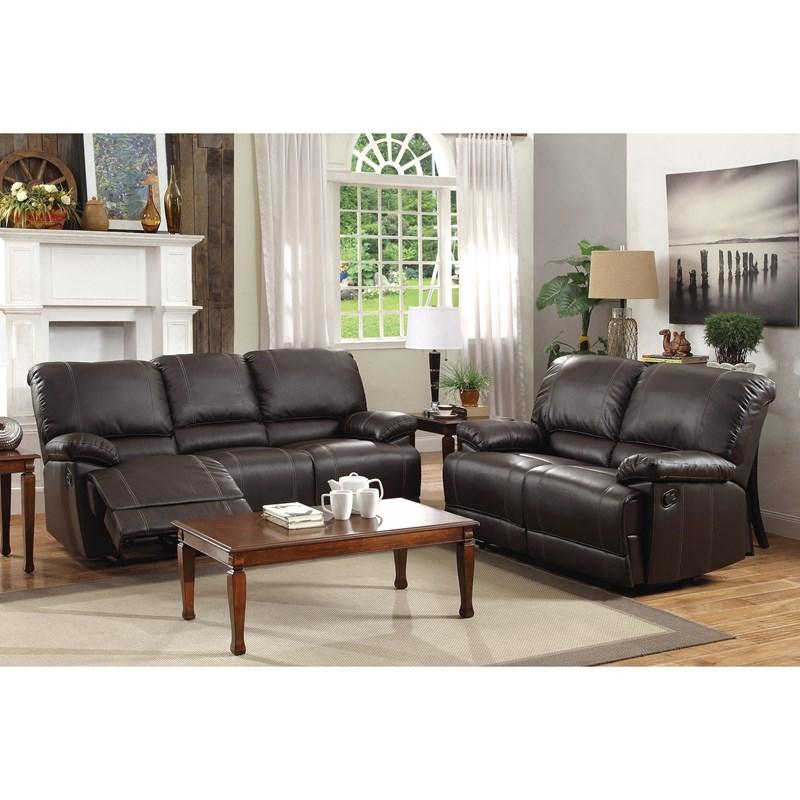 Large Picture of Homelegance Cassville 8403-2 Double Reclining Love Seat - Brown