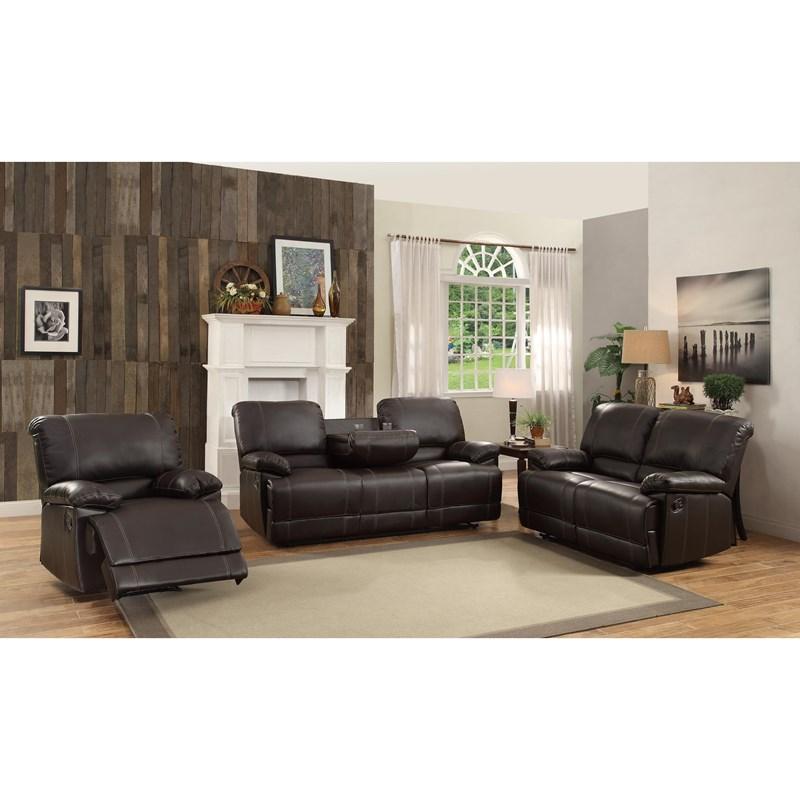 Large Picture of Homelegance Cassville 8403-2 Double Reclining Love Seat - Brown