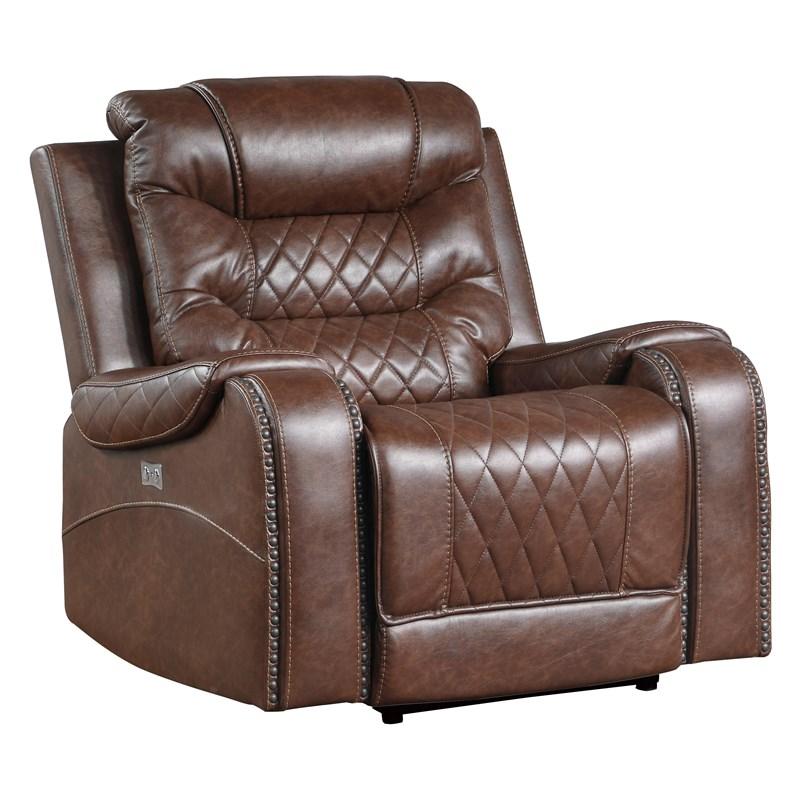 Large Picture of Homelegance Putnam 9405BR-1PW Power Reclining Chair