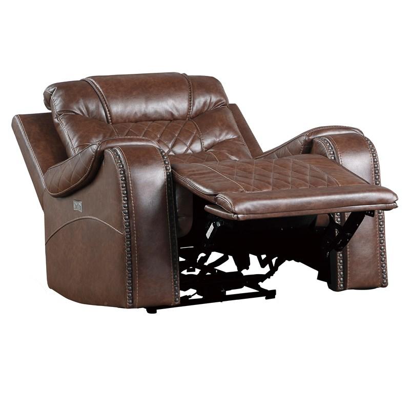 Large Picture of Homelegance Putnam 9405BR-1PW Power Reclining Chair