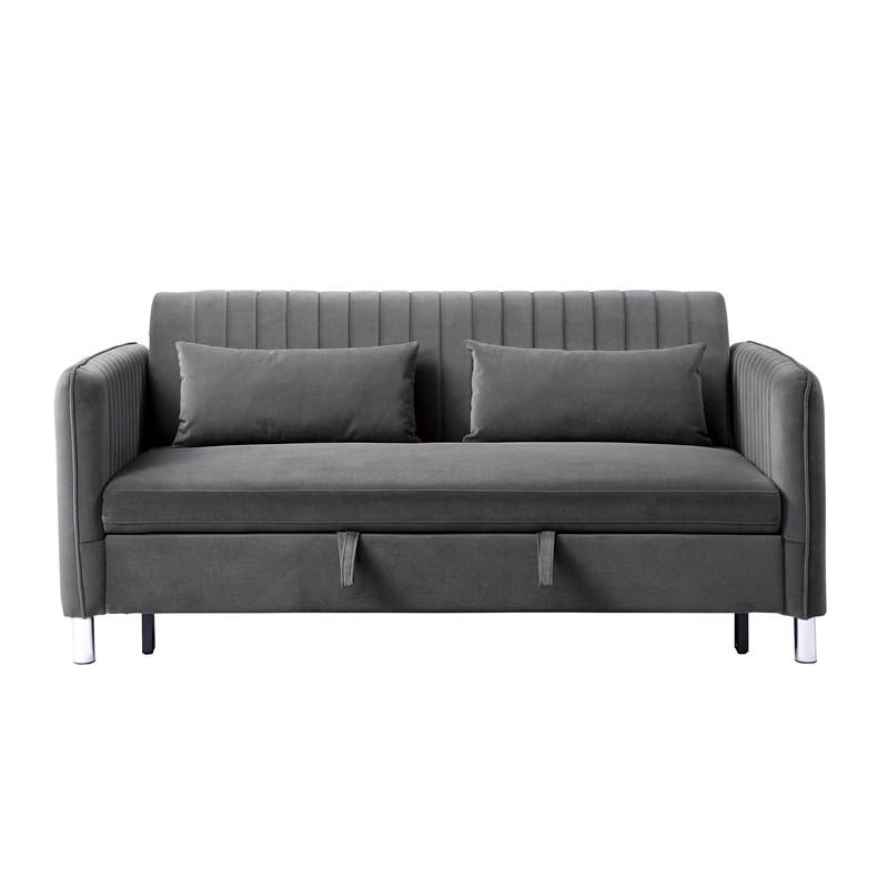 Homelegance Greenway 9406BRG-3CL Convertible Studio Sofa with Pull-out Bed