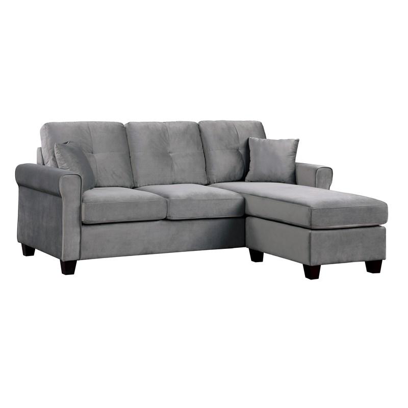 Large Picture of Homelegance Monty 9411GY-3SC Reversible Sofa Chaise - Grey