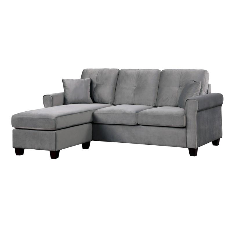 Large Picture of Homelegance Monty 9411GY-3SC Reversible Sofa Chaise - Grey