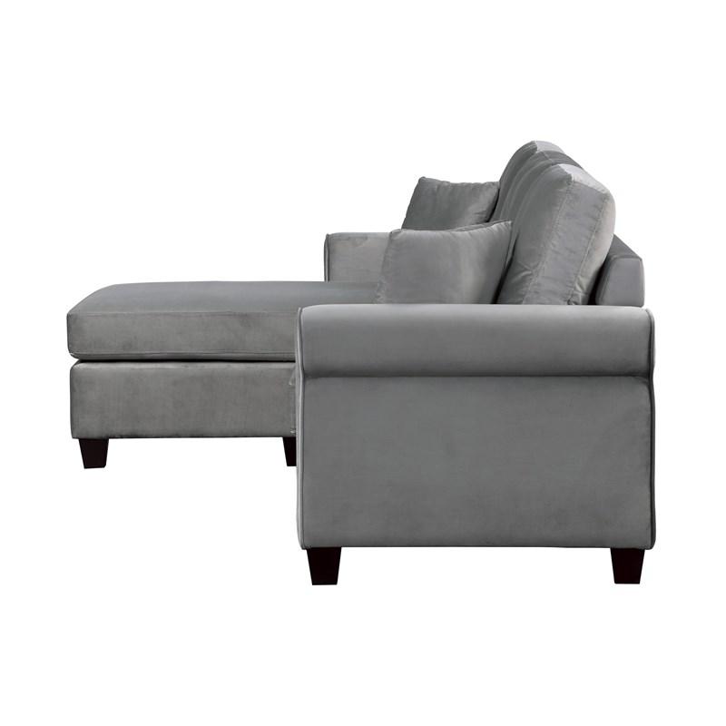 Large Picture of Homelegance Monty 9411GY-3SC Reversible Sofa Chaise - Grey