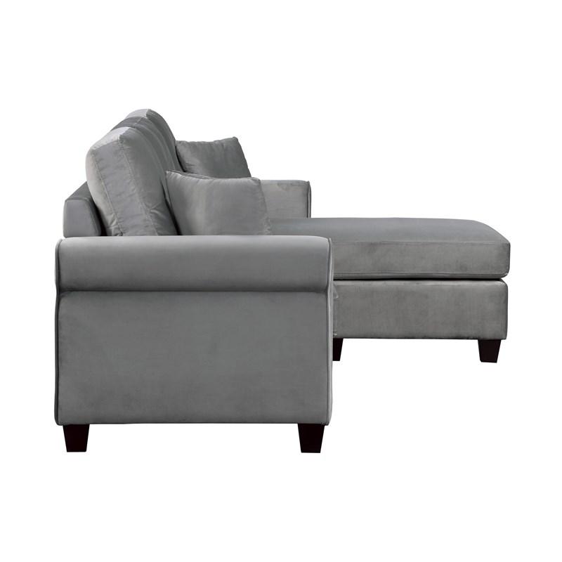 Large Picture of Homelegance Monty 9411GY-3SC Reversible Sofa Chaise - Grey