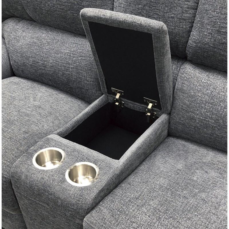 Large Picture of Homelegance Dickinson 9413CC-2PWH Power Double Reclining Love Seat with Center Console and Power Headrests
