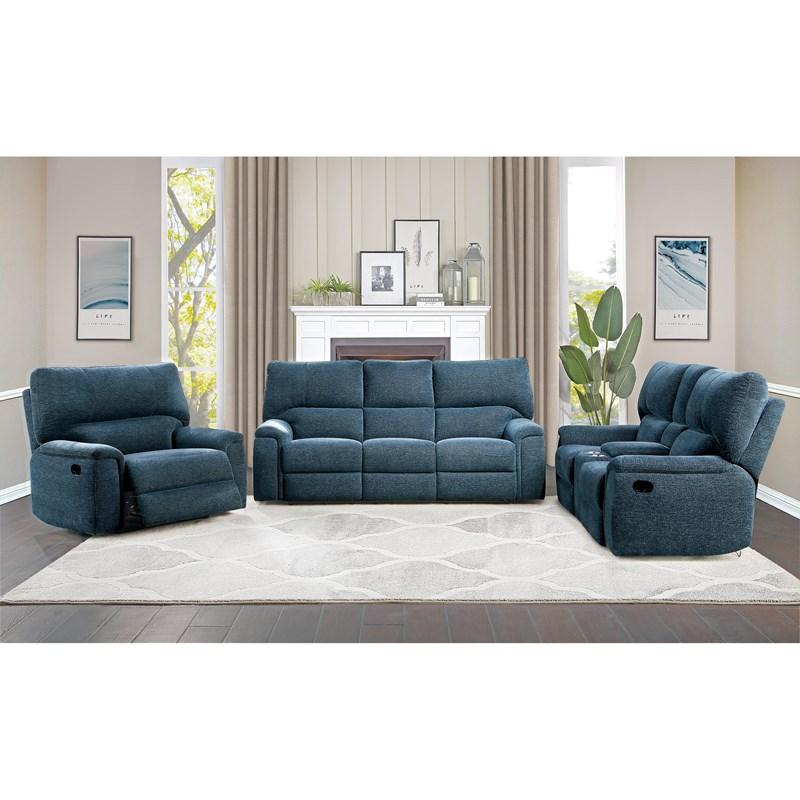 Large Picture of Homelegance Dickinson 9413IN-1 Reclining Chair - Indigo