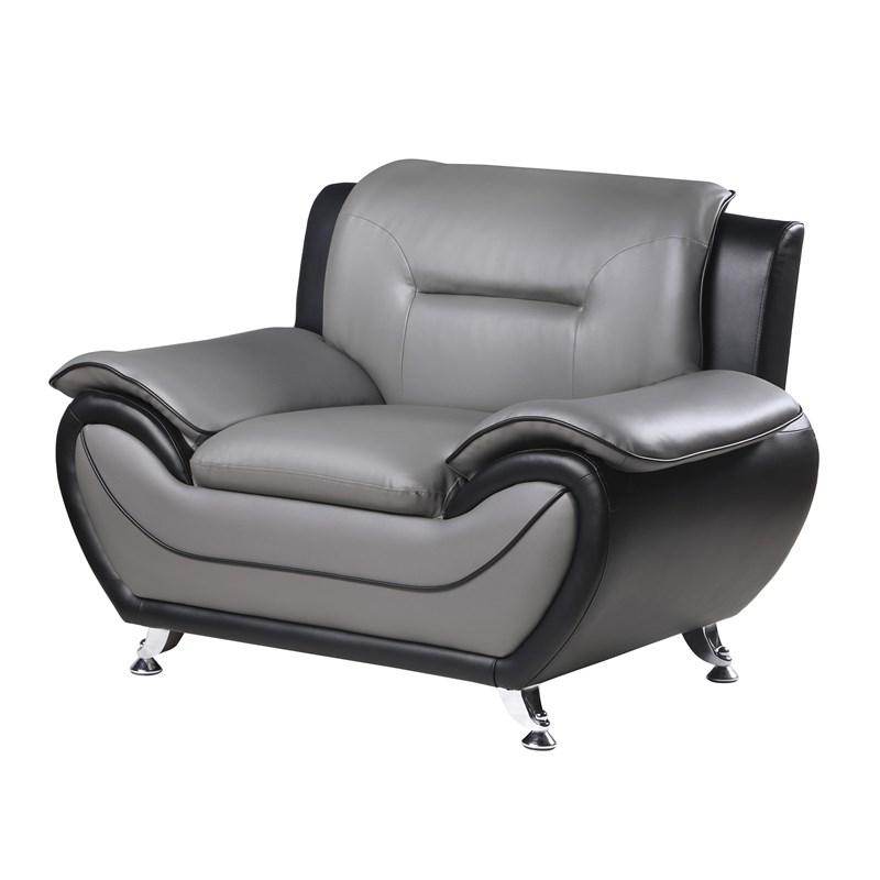 Large Picture of Homelegance Matteo 9419-1 Chair - Black/Grey
