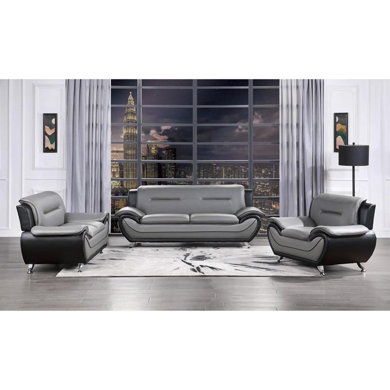 Large Picture of Homelegance Matteo 9419-1 Chair - Black/Grey