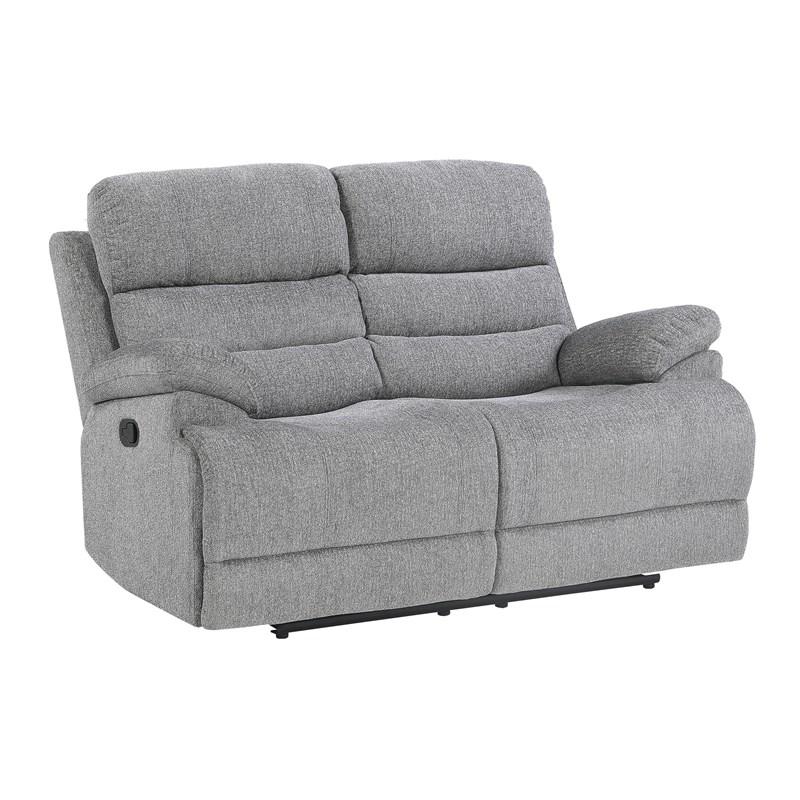 Large Picture of Homelegance Sherbrook 9422FS-2 Double Reclining Love Seat - Grey