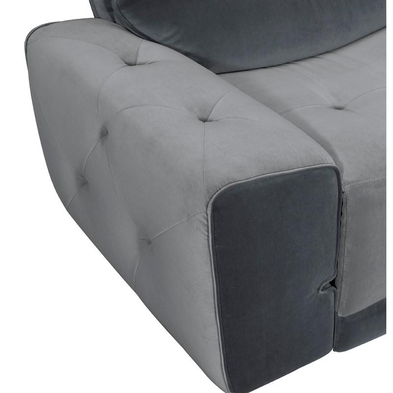 Large Picture of Homelegance Helix 9459GY*5SCPW 5 pc Power Reclining Sectional with Adjustable Headrests