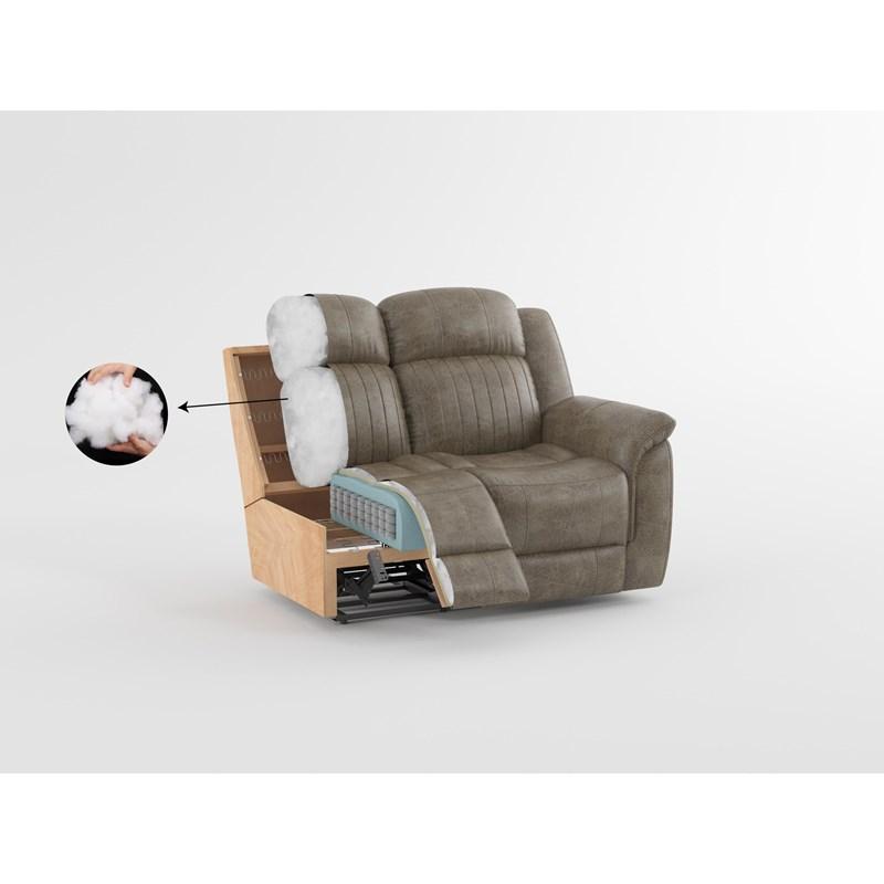 Large Picture of Homelegance Centeroak 9479BRG-2 Double Reclining Love Seat with Center Console