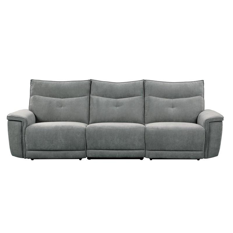 Homelegance Tesoro 9509DG-3PWH* Power Double Reclining Sofa with Power Headrests and USB Ports