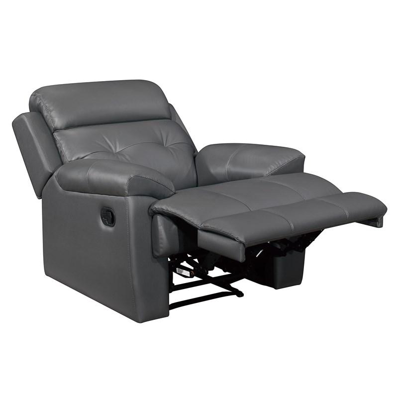 Large Picture of Homelegance Lambent 9529DGY-1 Reclining Chair - Dark Grey