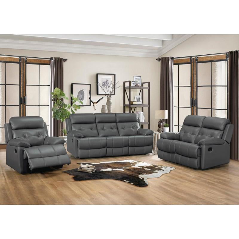 Large Picture of Homelegance Lambent 9529DGY-1 Reclining Chair - Dark Grey