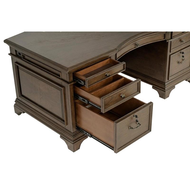 Large Picture of Coaster Furniture Hartshill 881281 72-inch 7-Drawer Executive Desk - Burnished Oak