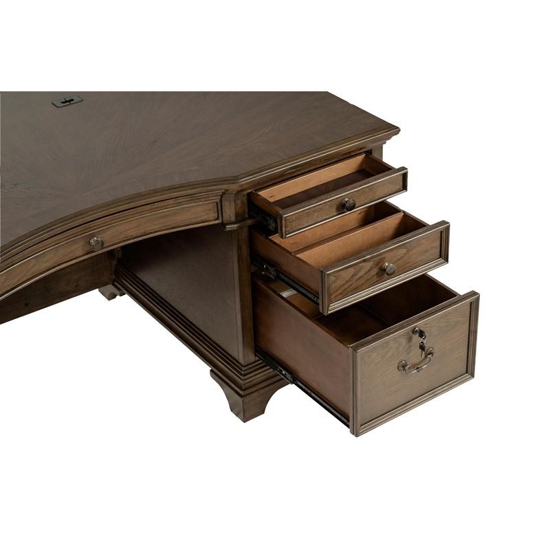 Large Picture of Coaster Furniture Hartshill 881281 72-inch 7-Drawer Executive Desk - Burnished Oak