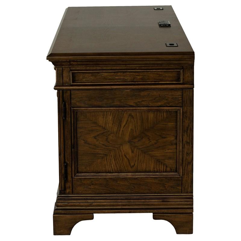 Large Picture of Coaster Furniture Hartshill 881282 66-inch 5-Drawer Credenza Office Desk - Burnish Oak