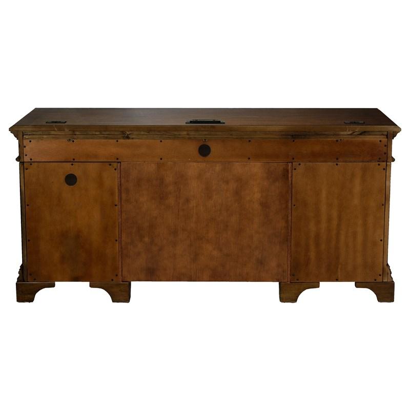 Large Picture of Coaster Furniture Hartshill 881282 66-inch 5-Drawer Credenza Office Desk - Burnish Oak