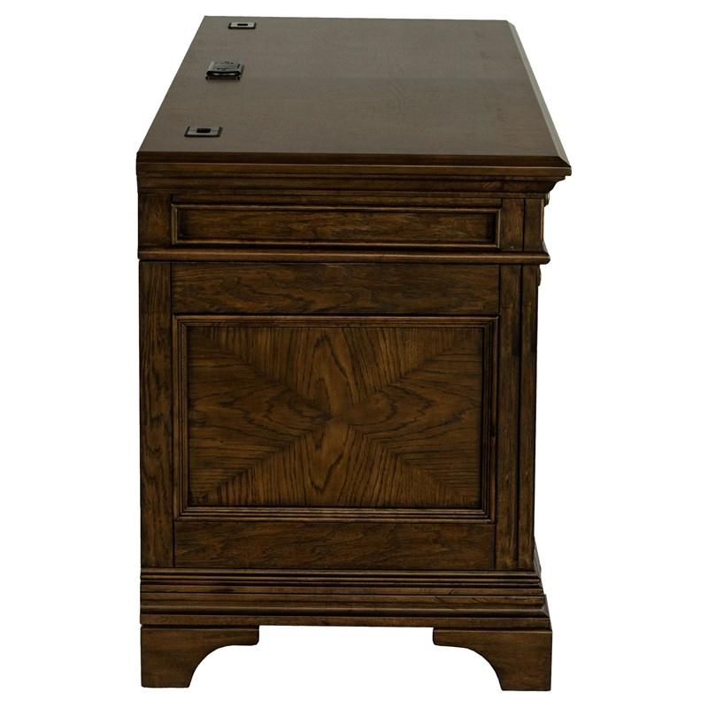 Large Picture of Coaster Furniture Hartshill 881282 66-inch 5-Drawer Credenza Office Desk - Burnish Oak