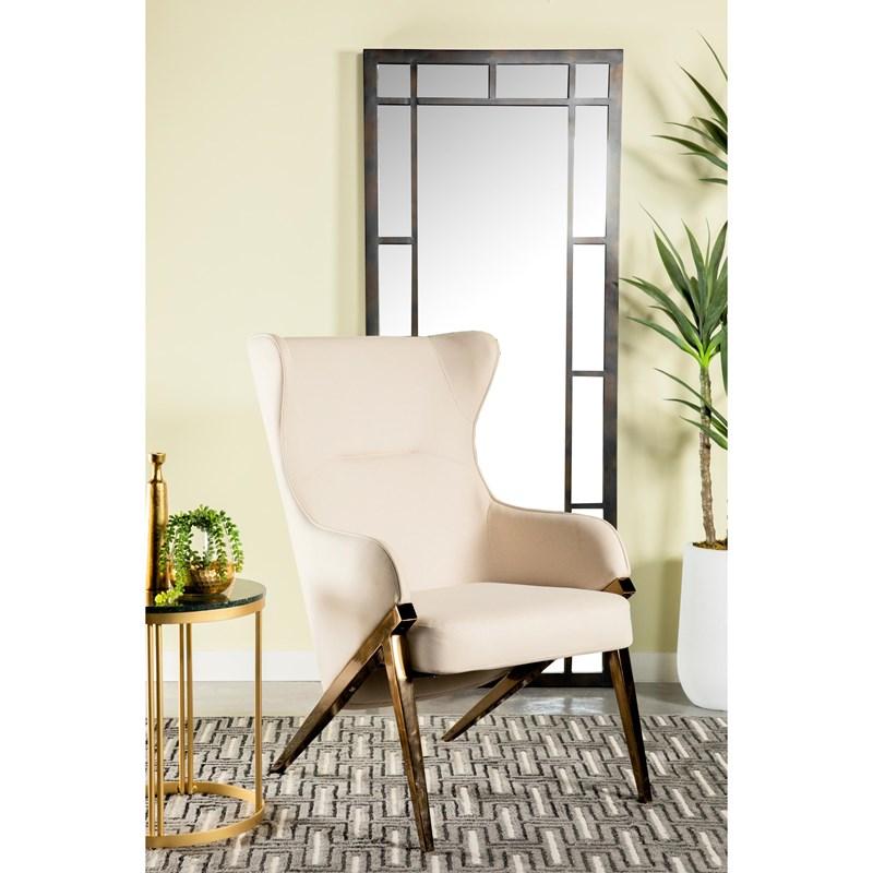 Large Picture of Coaster Furniture Walker 903052 Upholstered high Wingback Accent Chair - Cream