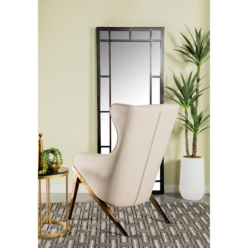 Large Picture of Coaster Furniture Walker 903052 Upholstered high Wingback Accent Chair - Cream