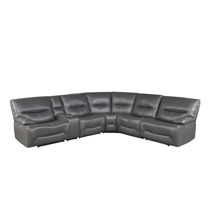 Homelegance Dyersburg 9579GRY*6LRRRPW 6 pc Power Reclining Sectional