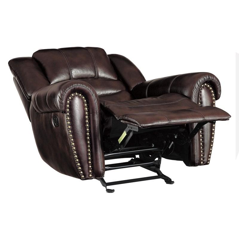 Large Picture of Homelegance Center Hills 9668NDB-1 Glider Reclining Chair - Dark Brown