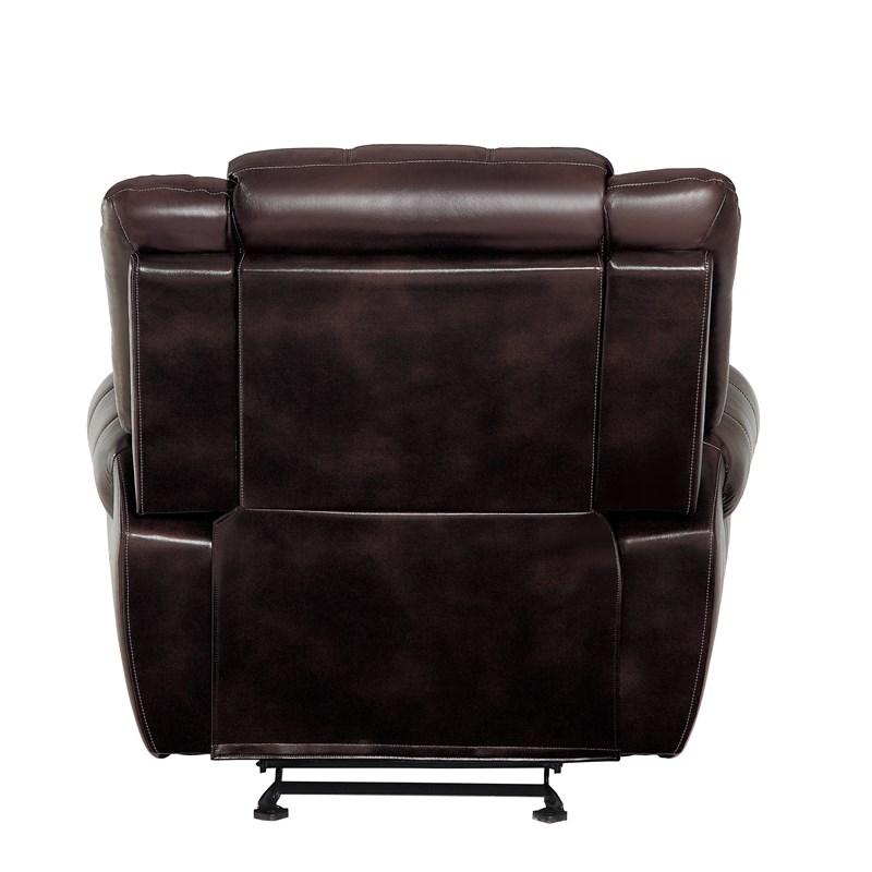 Large Picture of Homelegance Center Hills 9668NDB-1 Glider Reclining Chair - Dark Brown