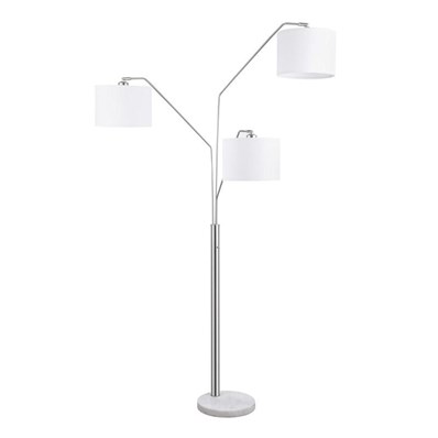 Coaster Furniture Jirou 923238 84-inch Drum Shade Tree Floor Lamp - Satin Nickel
