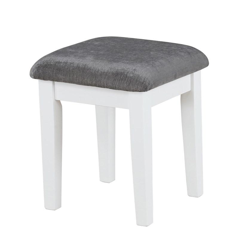 Large Picture of Coaster Furniture Elijah 931149 Vanity Set with Lighting & Stool - White and Dark Grey