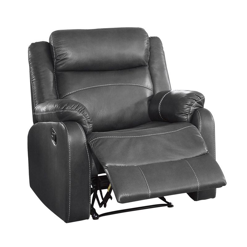 Large Picture of Homelegance Yerba 9990GY-1 Lay Flat Reclining Chair