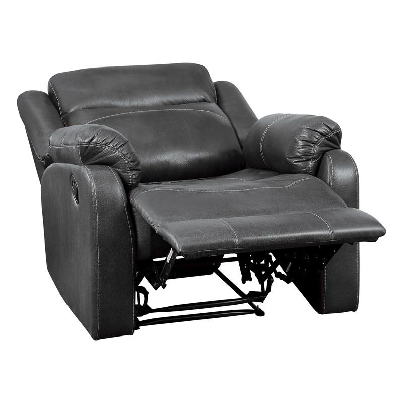 Large Picture of Homelegance Yerba 9990GY-1 Lay Flat Reclining Chair