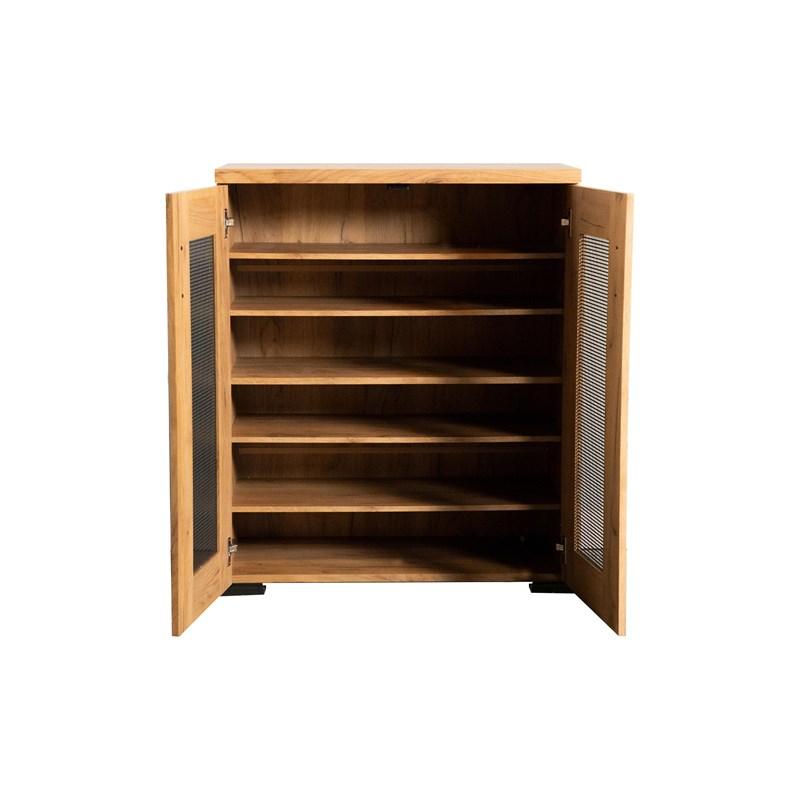Large Picture of Coaster Furniture Bristol 951107 6-shelf Engineered Wood Shoe Cabinet - Golden Oak