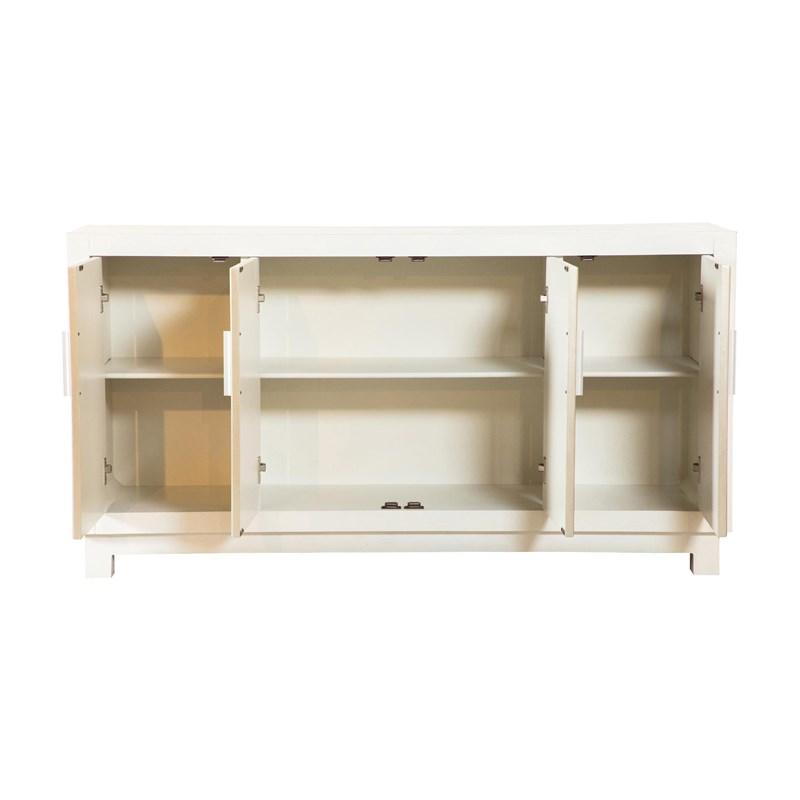 Large Picture of Coaster Furniture Voula 953416 4-door Wood Accent Storage Cabinet - White and Gold