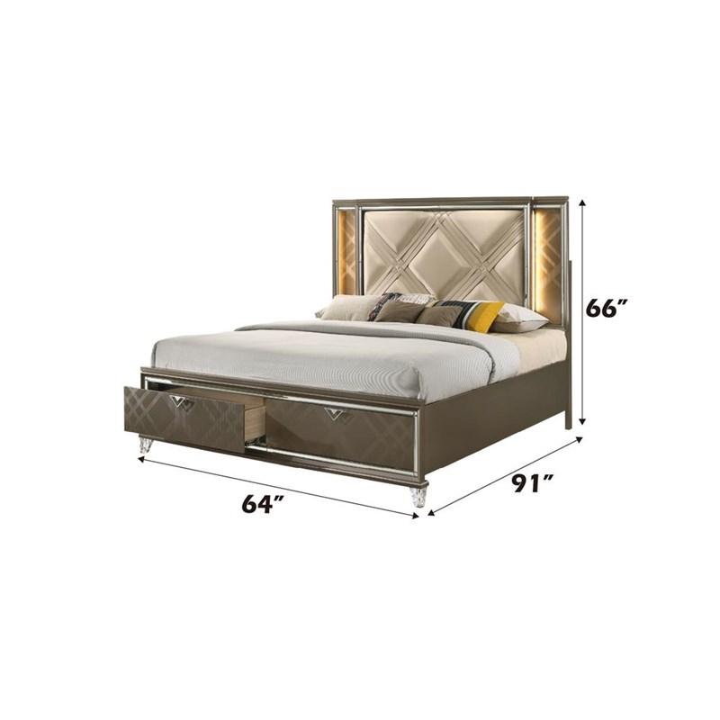 Large Picture of Acme Furniture Skylar 25320Q Queen Bed with LED & Storage