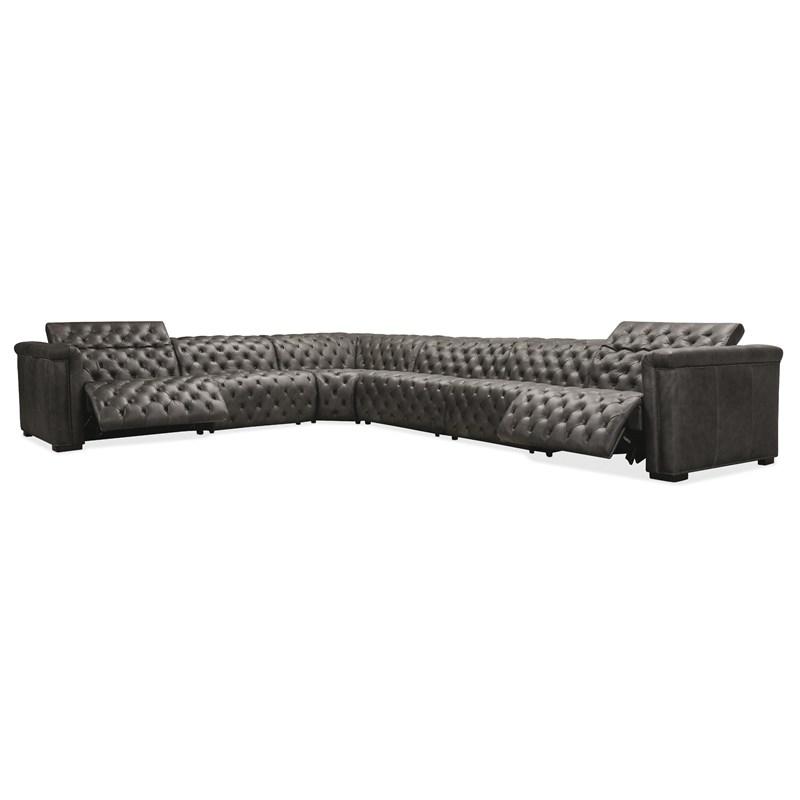Hooker Furniture SS434-G6PS-096 Savion Grandier 6-Piece Sectional with Power Recline & Power Headrest